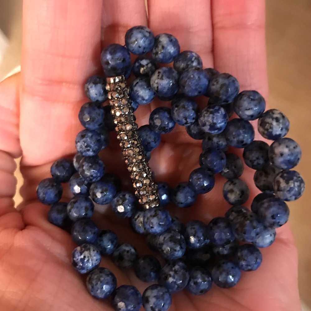 Wrap beaded bracelet with crystals